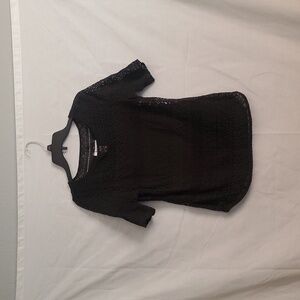 White House Black Market Embroidery Top With Black Lining